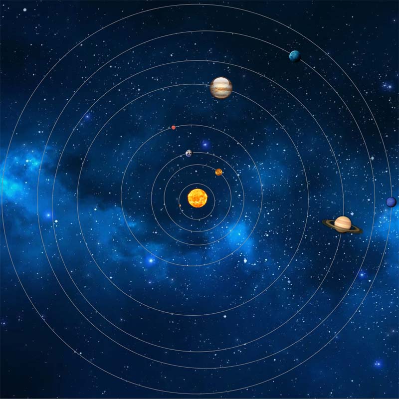 le systeme solaire avec les orbites de ses 8 planetes