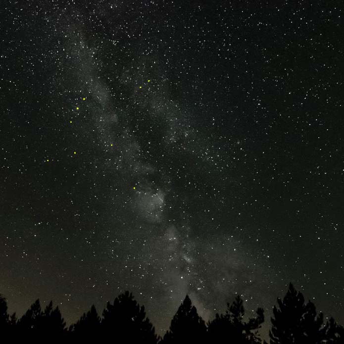 voie lactee telle que vue en vrai par une nuit sombre avec la constellation de l'aigle